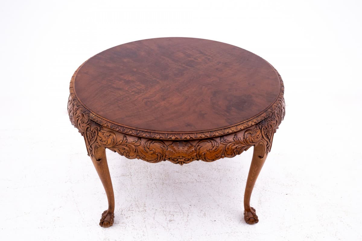 Brązowy, rzeźbiony stolik, Europa Zachodnia, lata 10. XX wieku - 50910