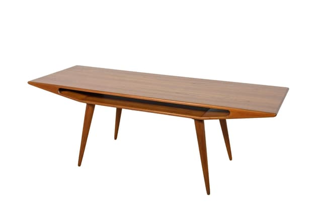 Coffee table model 100, brown teak, Omann Jun, Denmark, 1950s. - DIMENSION