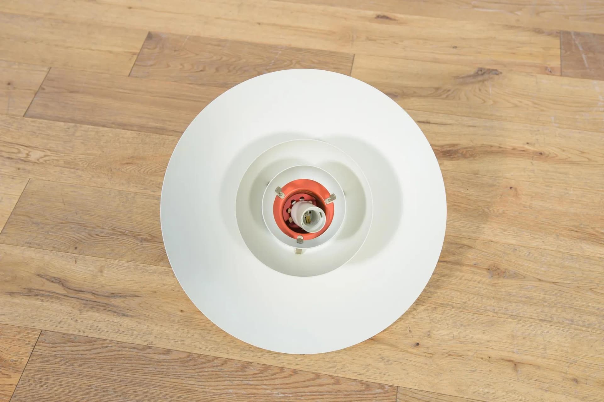 Lampa wisząca PH 4/3, ivory white, aluminium, proj. P. Henningsen, Louis Poulsen, Dania, lata 60. - 75161