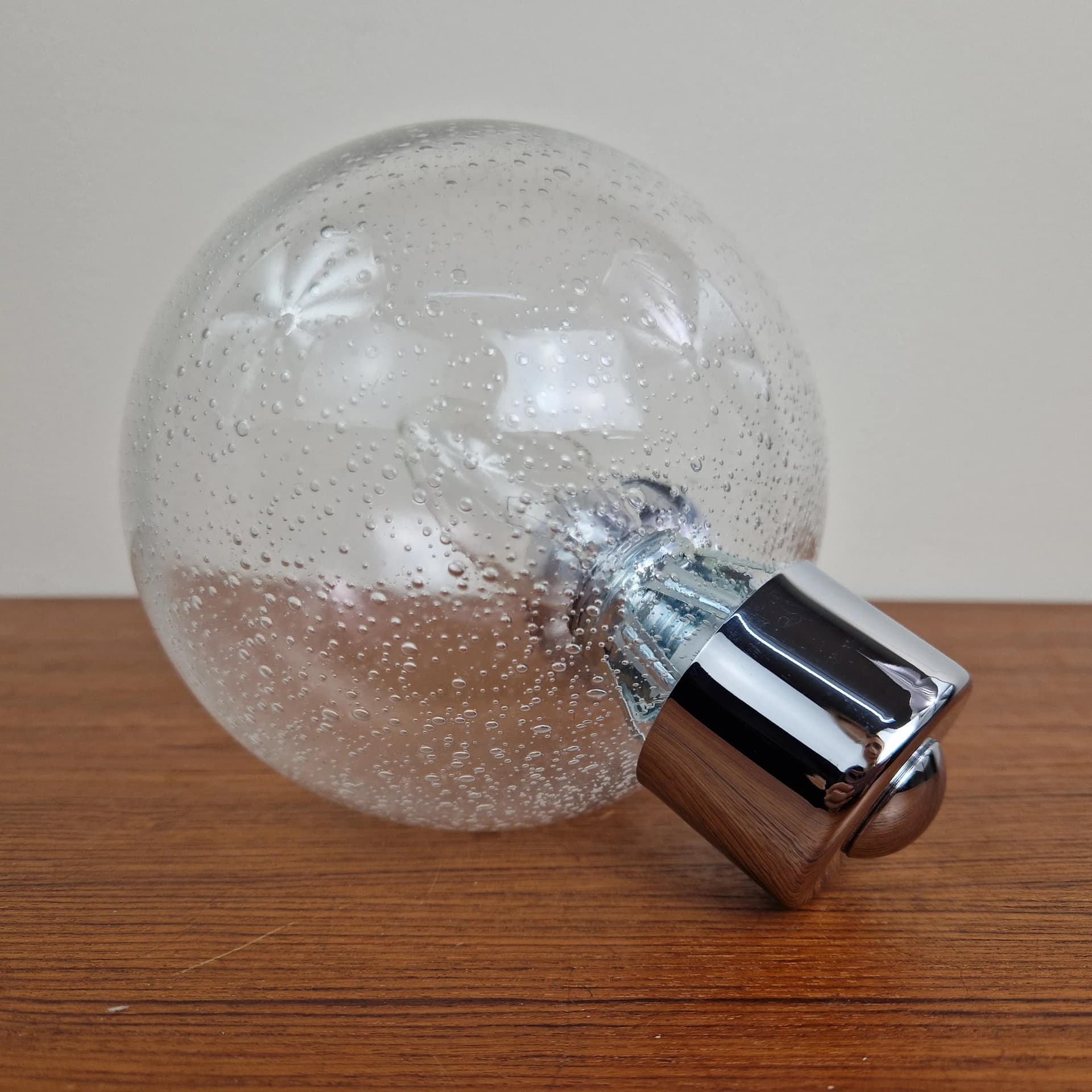 Kinkiet, szkło transparentne, chrom, Lenz, Niemcy, lata 80. - 75523