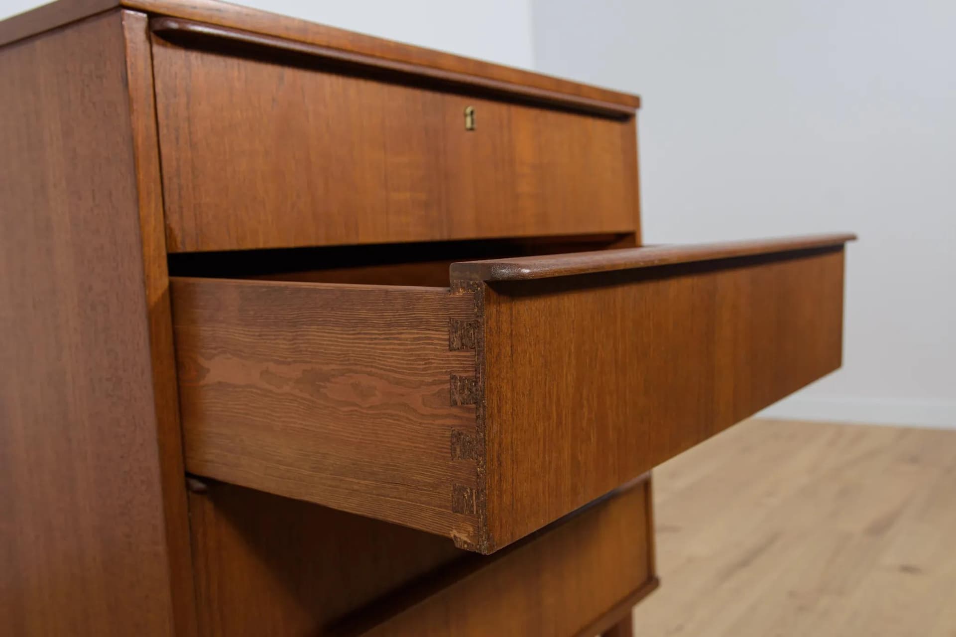 Komoda, teak brązowy, Dania, lata 60. - 75606