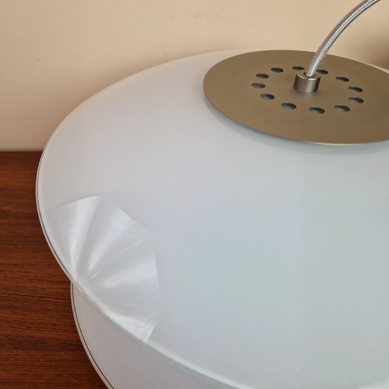 Tiered pendant lamp, white glass, Halo Tech Design, Denmark, 1990s. - 75488