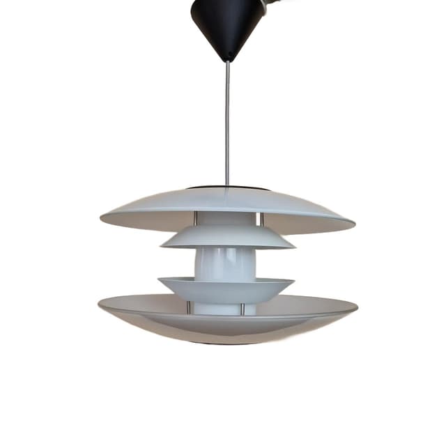 Tiered pendant lamp, white glass, Halo Tech Design, Denmark, 1990s. - DIMENSION