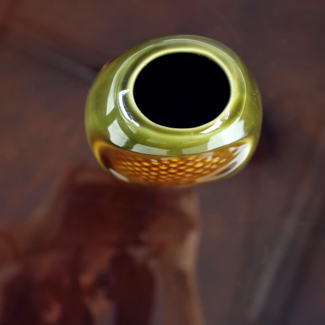 Wazon, oliwkowy, ceramika, Ditmar Urbach, Czechosłowacja, lata 60. - 91467