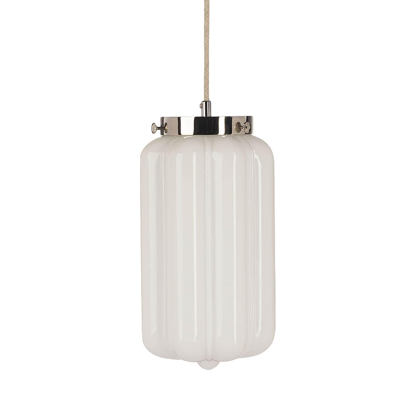 Lampa wisząca Deco szkło opalowe, nikiel, Embassy Interiors