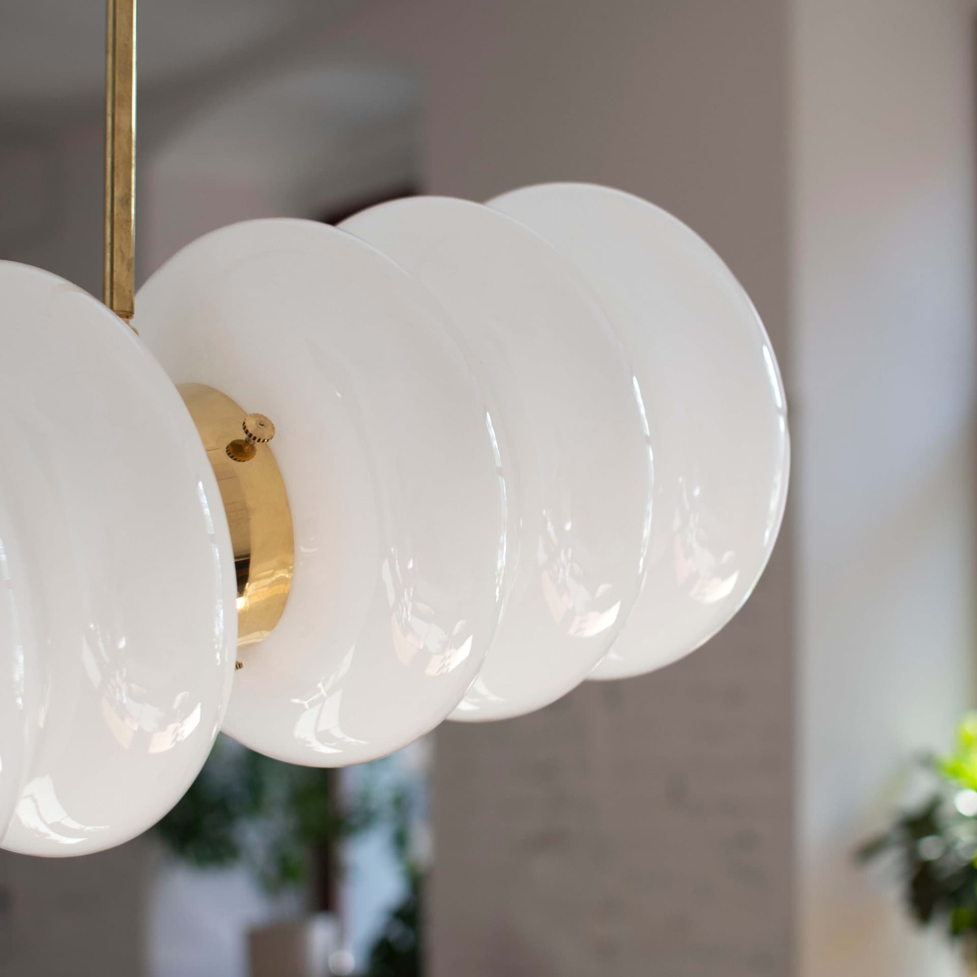 Lampa wisząca podwójna Bibe szło opalowe, mosiądz, Embassy Interiors - 75964