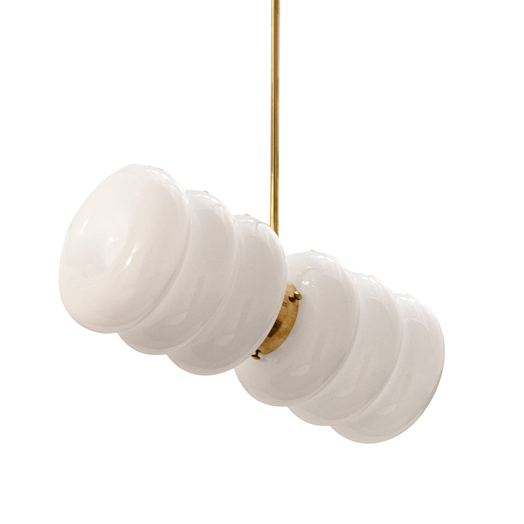 Lampa wisząca podwójna Bibe szło opalowe, mosiądz, Embassy Interiors