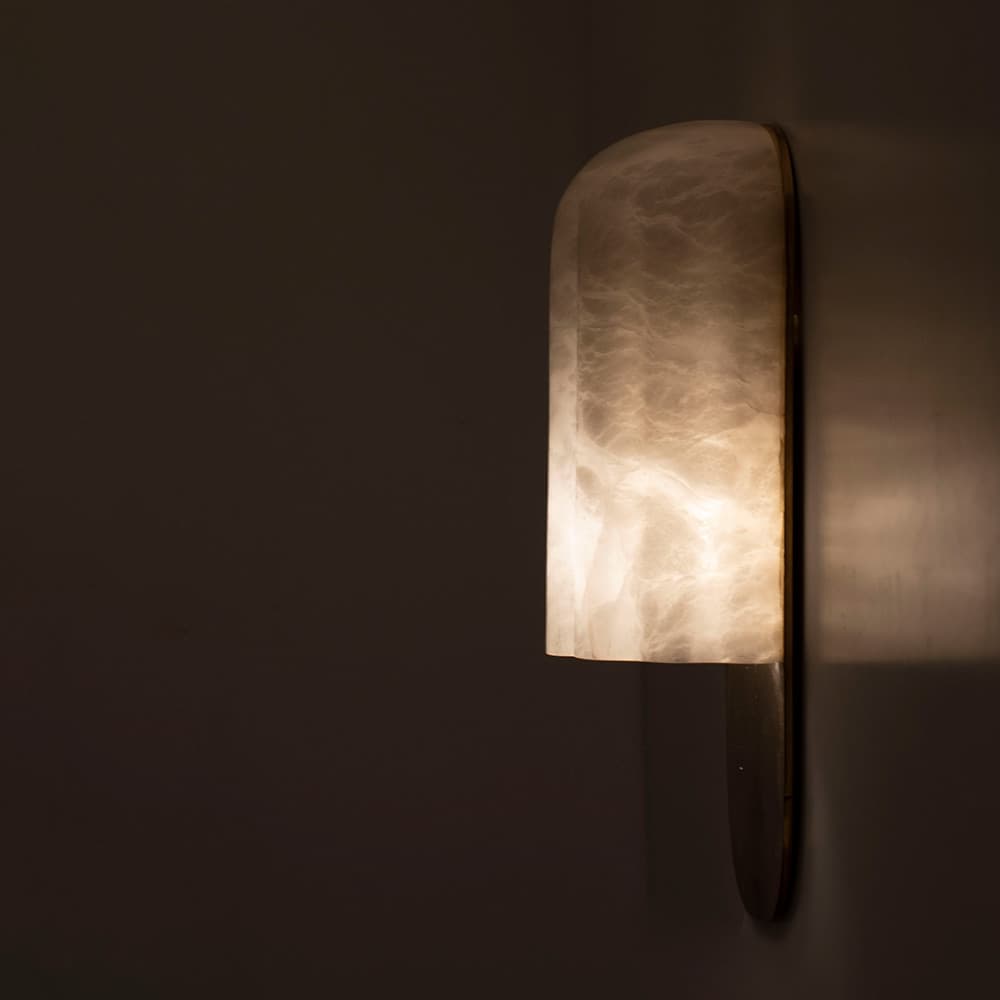 Kinkiet Urania biały alabaster, mosiądz, Embassy Interiors - 89807