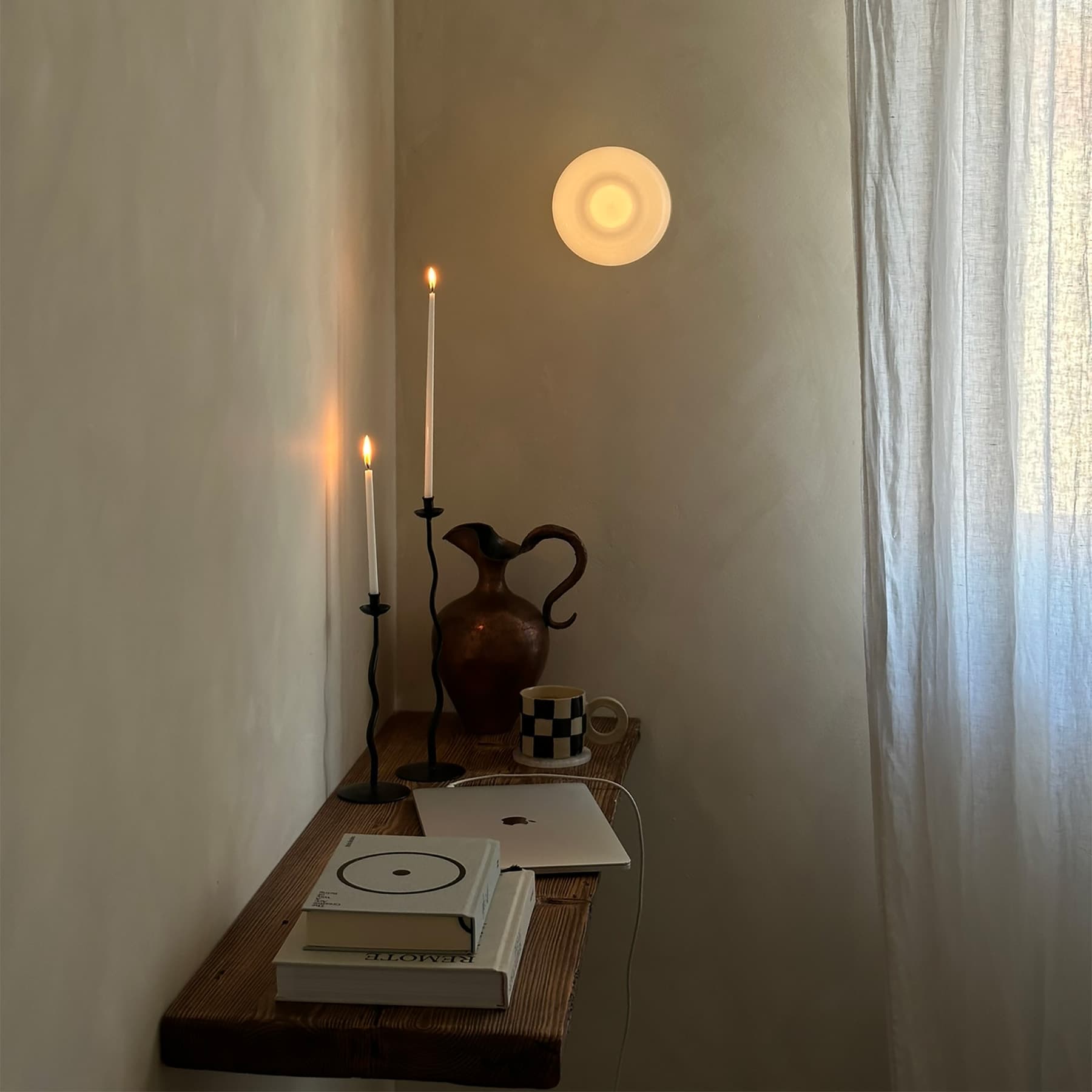 Kinkiet Buoy szło opalowe, nikiel, Embassy Interiors - 76036