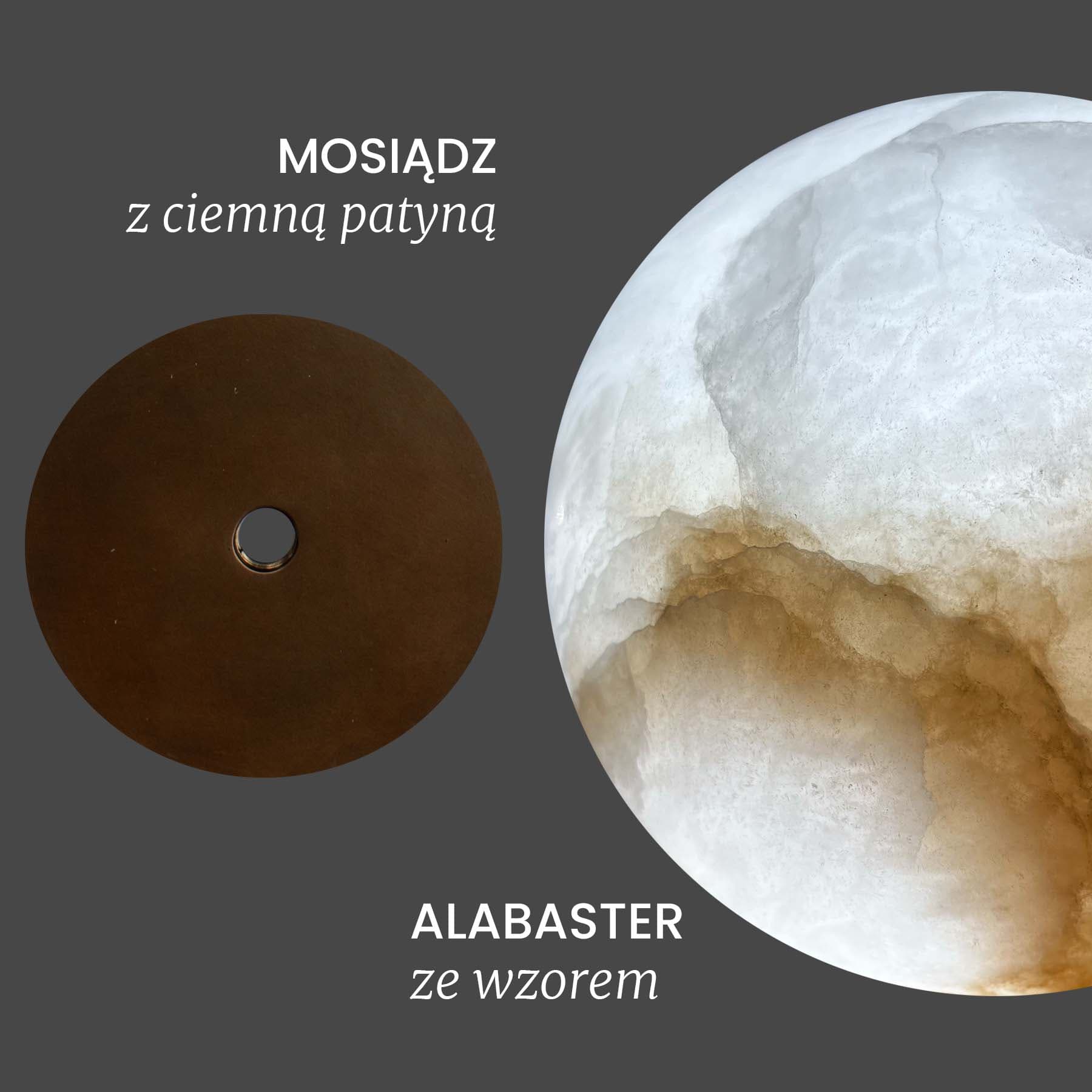 Lampa wisząca Selene wzorzysty alabaster, mosiądz, Embassy Interiors - 89792