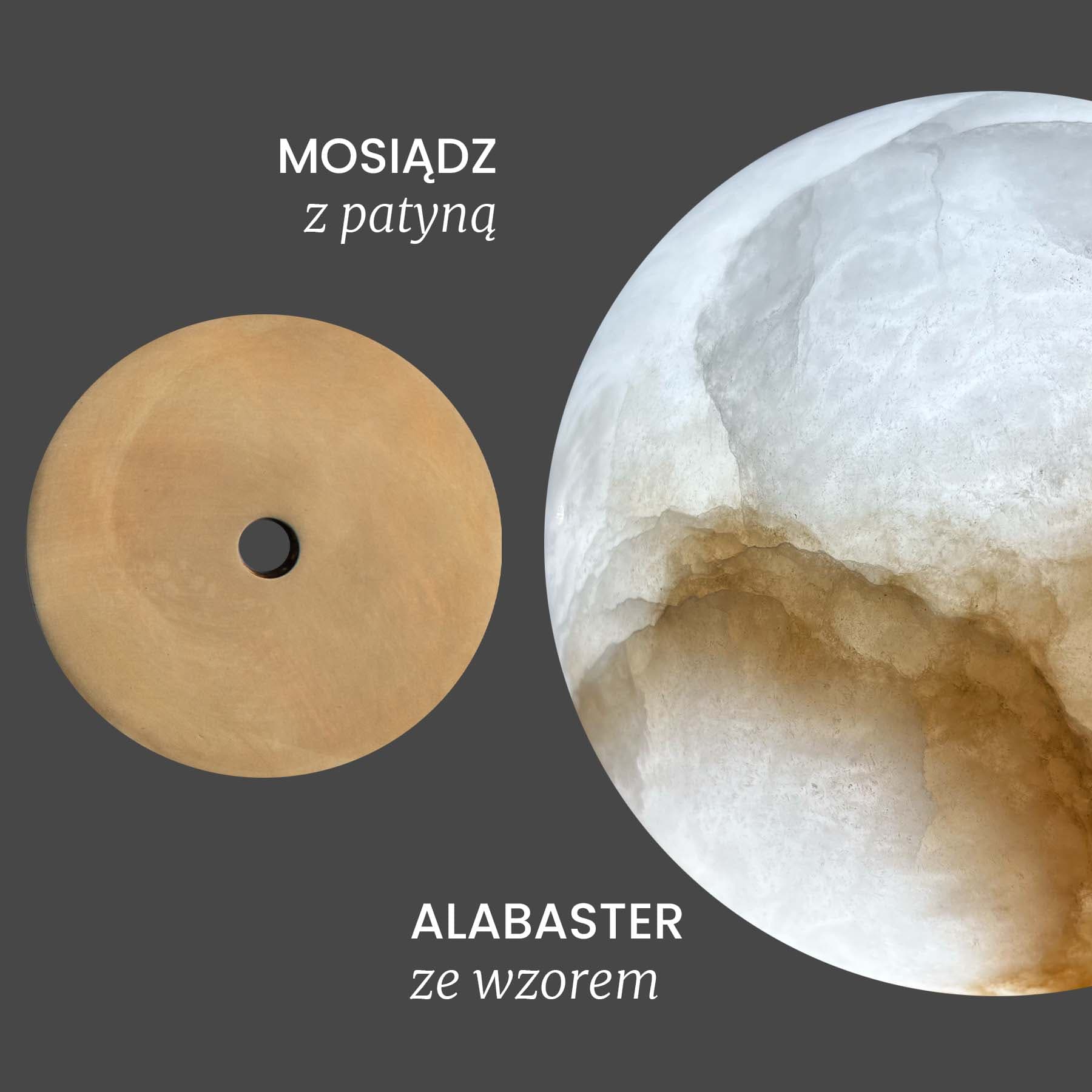 Lampa wisząca Selene wzorzysty alabaster, mosiądz, Embassy Interiors - 89793