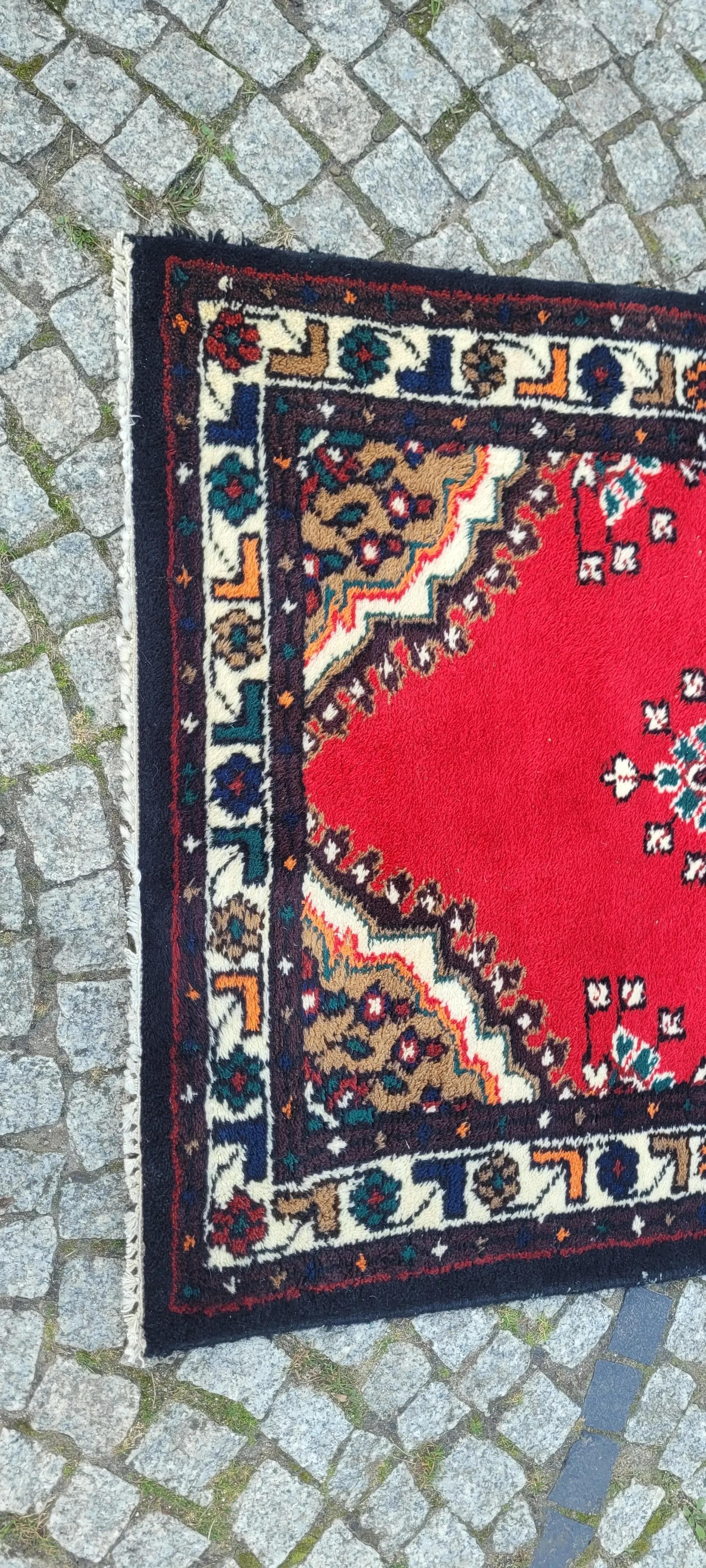 Chodnik Hamadan 95x340 cm, czerwony, wełna, Iran, lata 60. - 88329