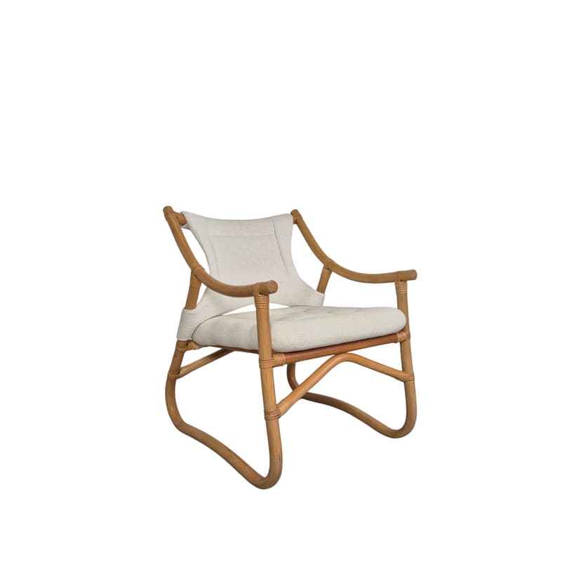 Fotel bambusowy w stylu Ikea Espri Safari, Dania lata 80