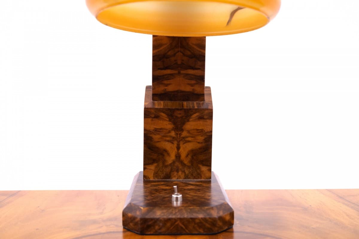 Beige Walnut Table Lamps in Art Deco Style, Poland, 1950s - 57862