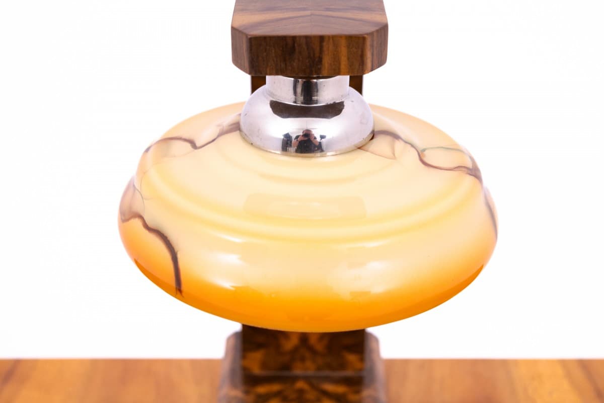 Beige Walnut Table Lamps in Art Deco Style, Poland, 1950s - 57863