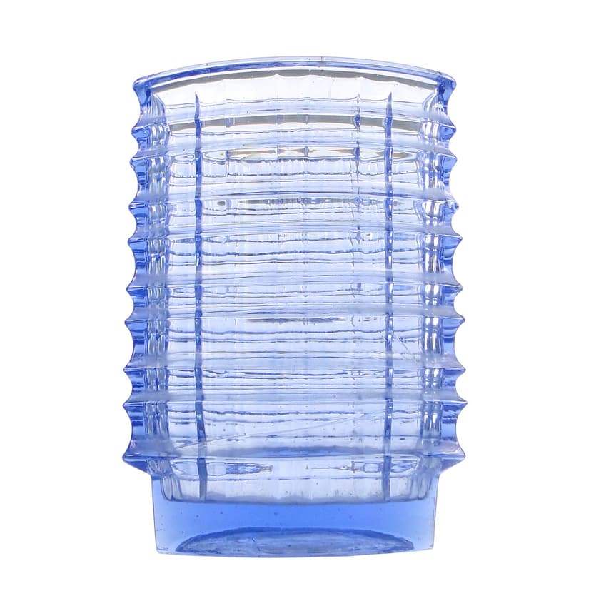 Wazon Optyczny, mid-century modern, szkło transparentne, proj. J. Drost, Ząbkowice, Polska, lata 70.