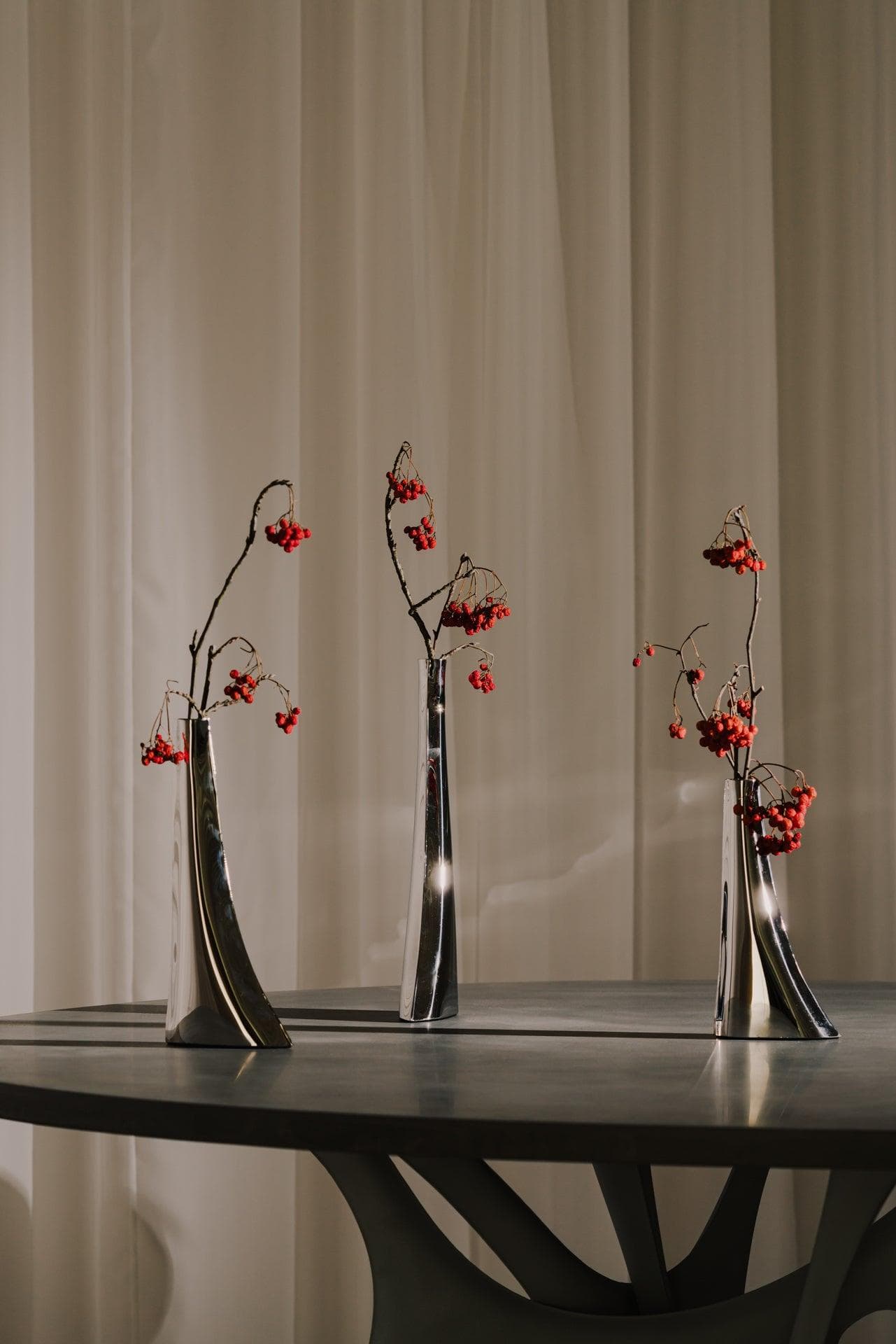 Wazon LEYKI srebrny 22 cm, Zieta Studio - 122301