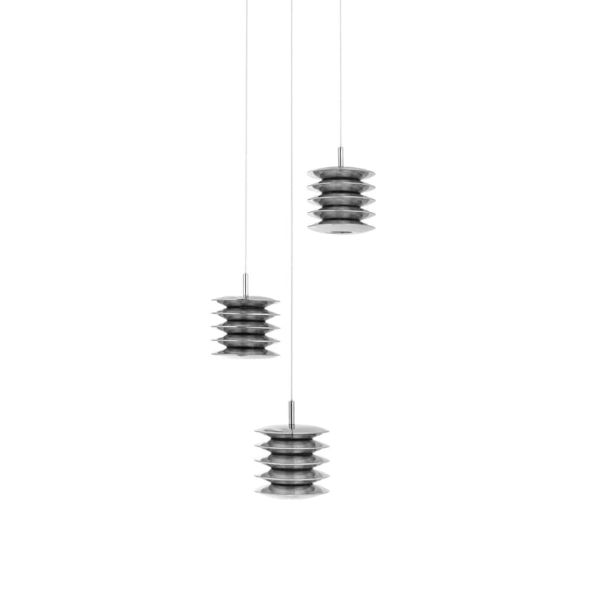 set of pendant lamps HARMONICA silver 2700K, Zieta Studio