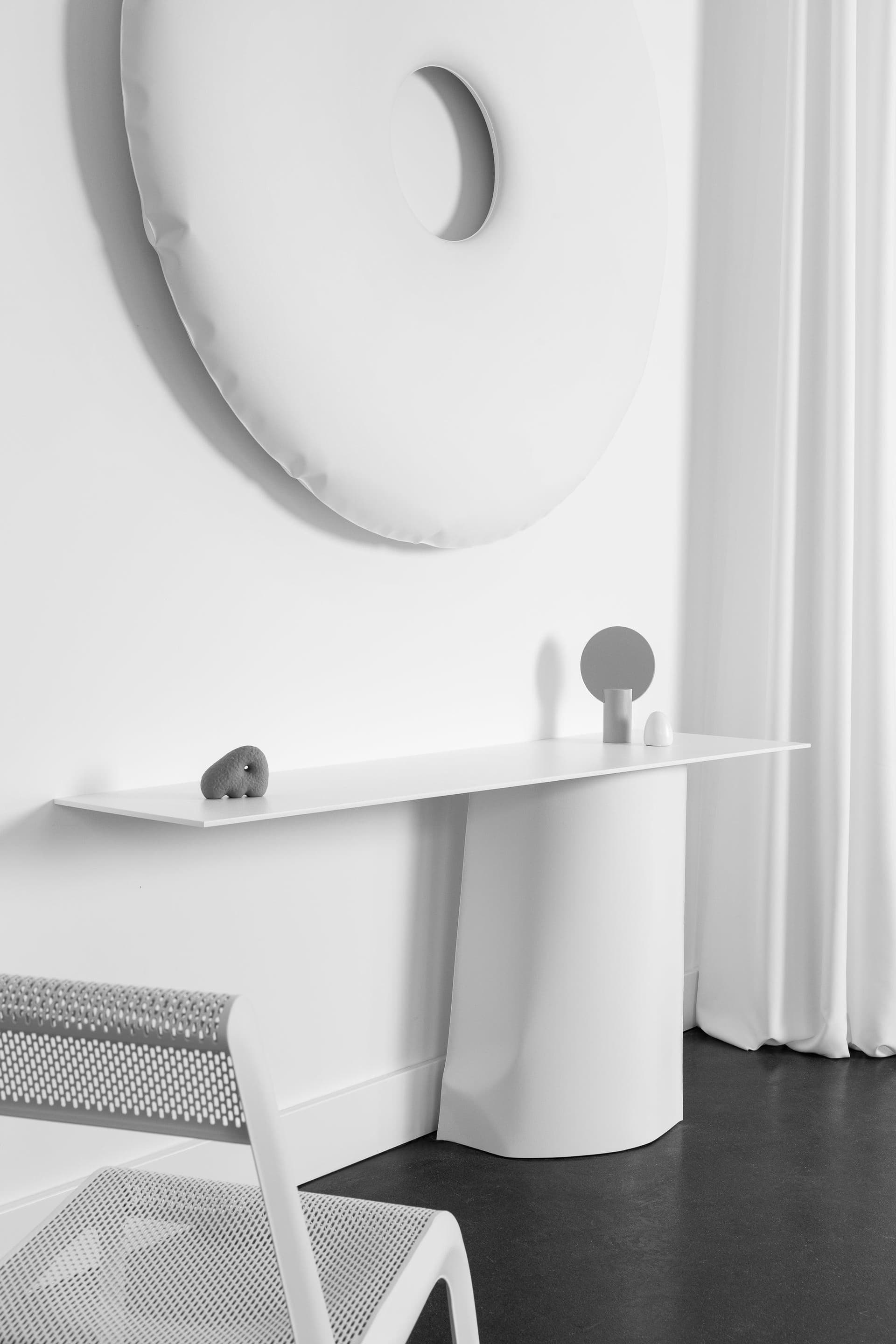 Lustro ścienne RONDO mat białe 120 cm, Zieta Studio - 117388