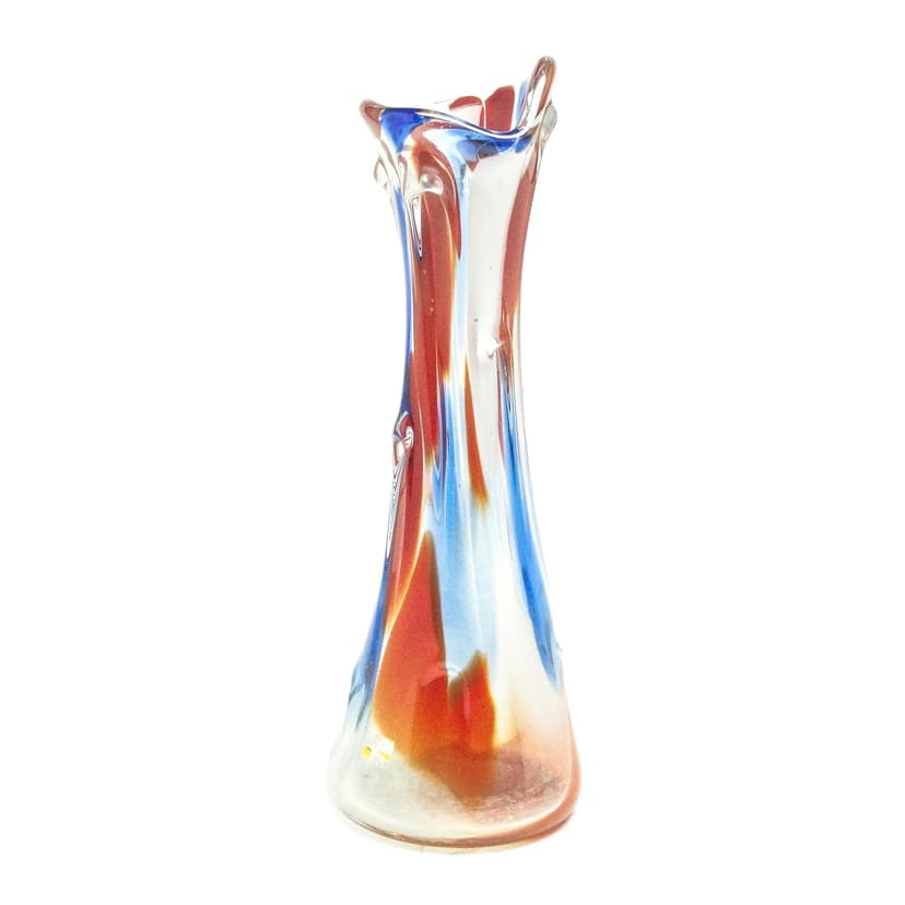 Wazon Mid-century modern, szkło multikolor, Huta Hortensja, Polska, lata 70.