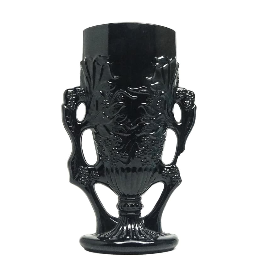 Wazon eklektyczny, szkło hialitowe czarne, Ząbkowice, Polska, lata 70.