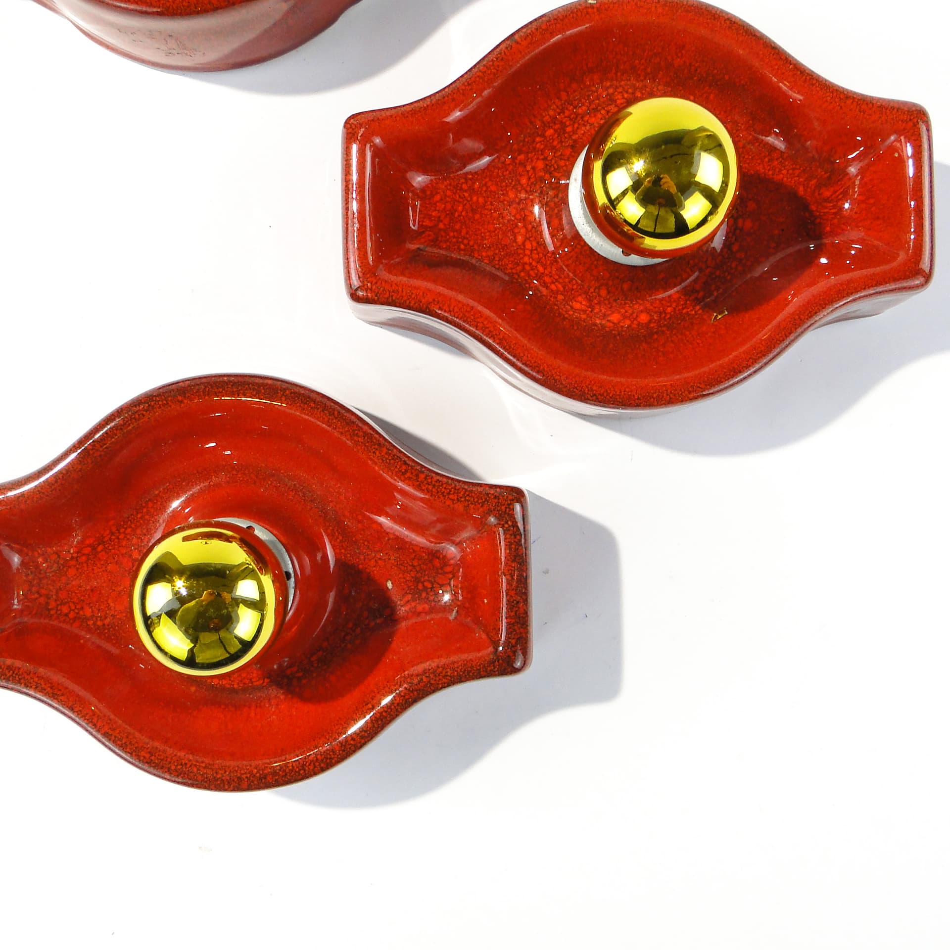 Zestaw 3 lamp ściennych ceramika glazurowana Mid-Century Modern l.50 - 123984