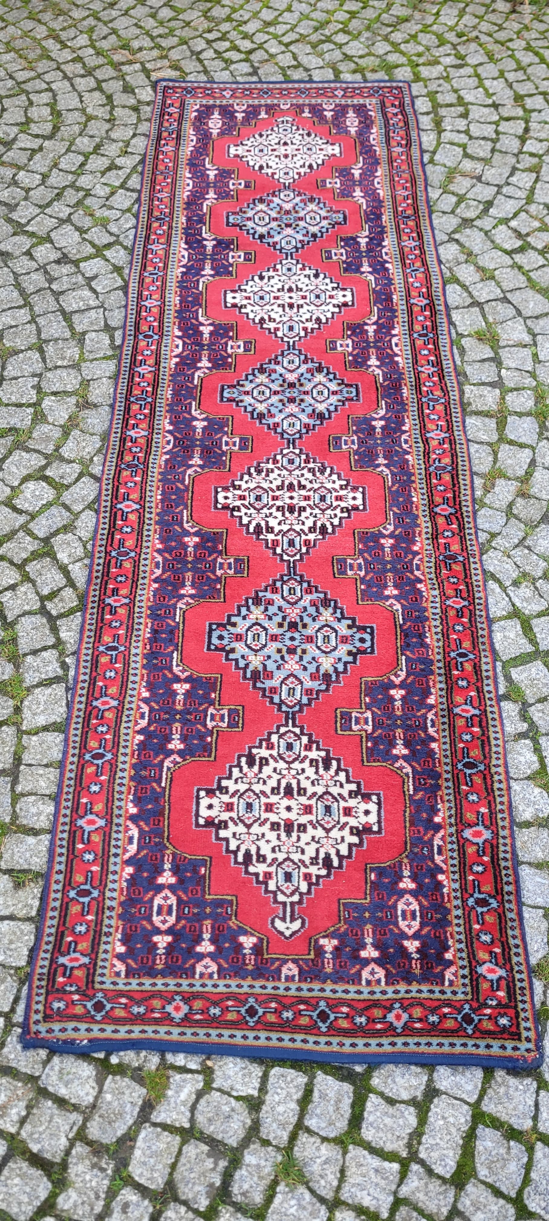 Dywan Kazak 255x73cm, multikolor, wełna, Indie, początek XX w. - 130053