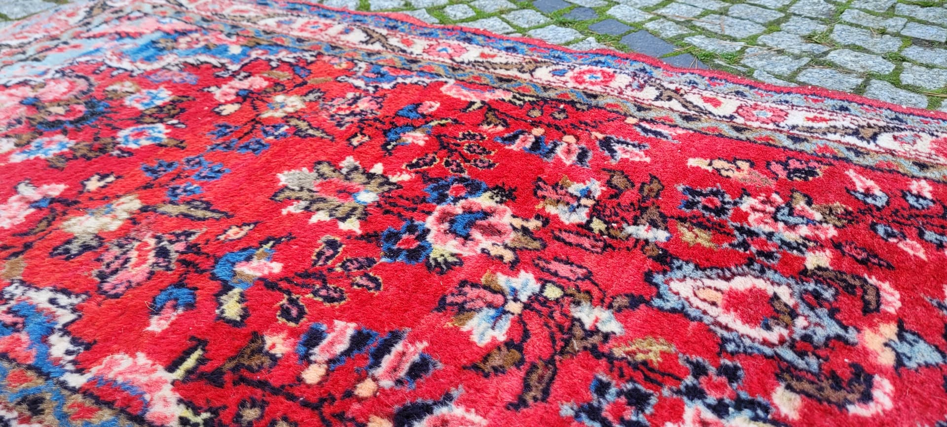 Chodnik Hamadan 78x285 cm, czerwony, wełna, Iran, lata 20. - 130623