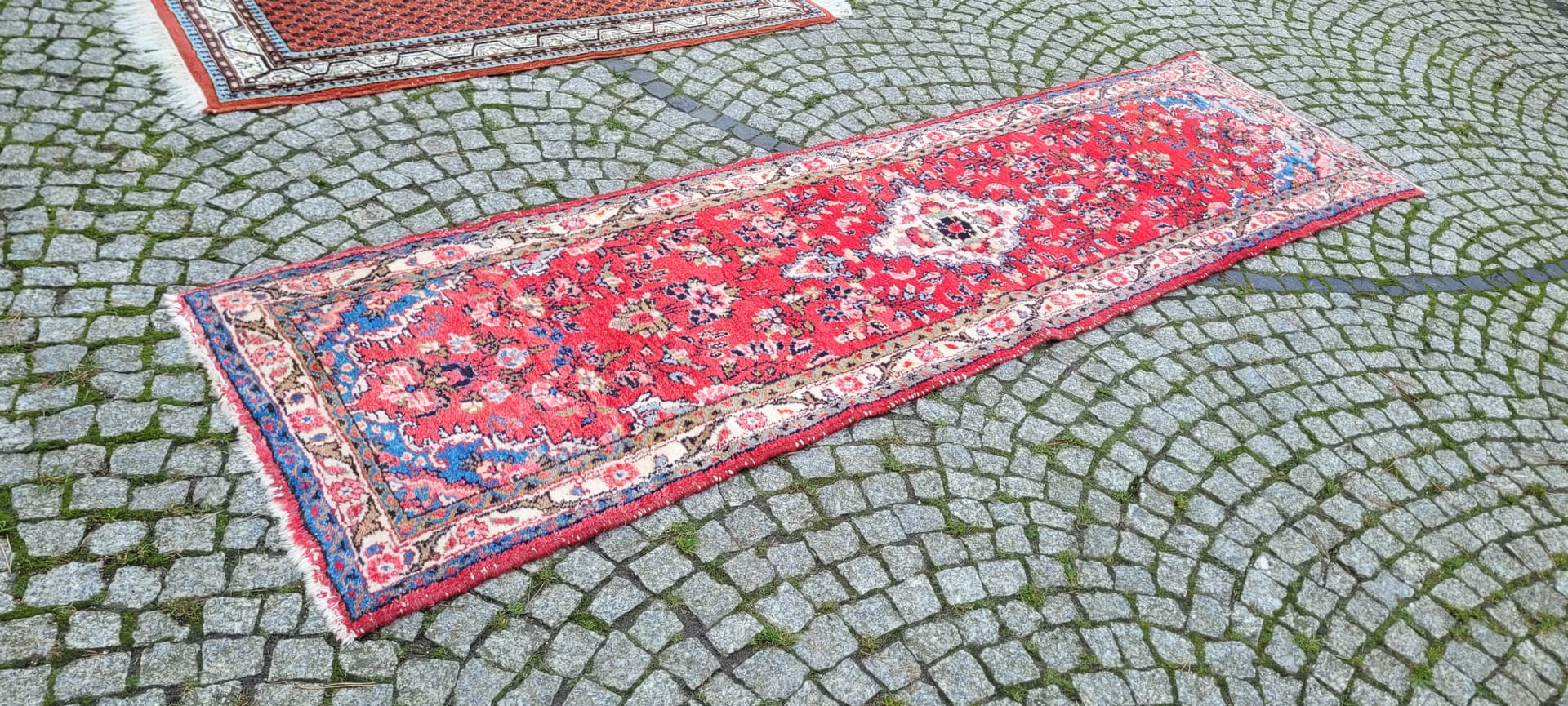 Chodnik Hamadan 78x285 cm, czerwony, wełna, Iran, lata 20. - 130633