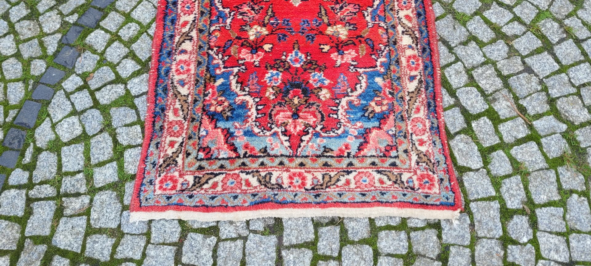 Chodnik Hamadan 78x285 cm, czerwony, wełna, Iran, lata 20. - 130631