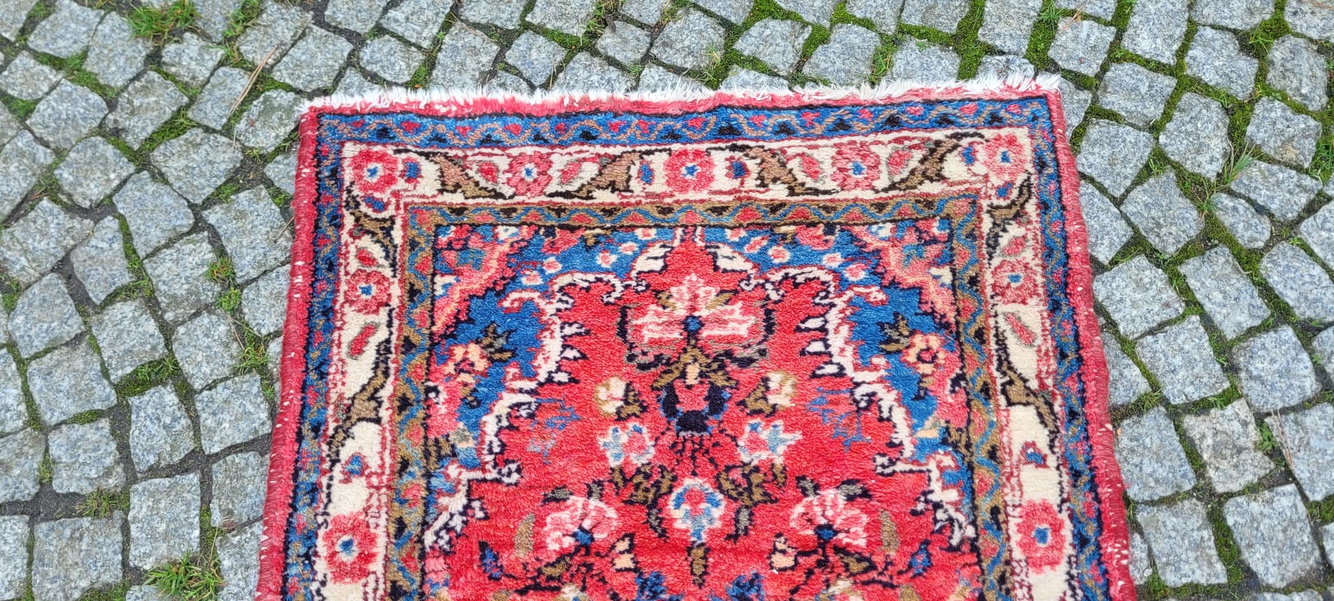 Chodnik Hamadan 78x285 cm, czerwony, wełna, Iran, lata 20. - 130634