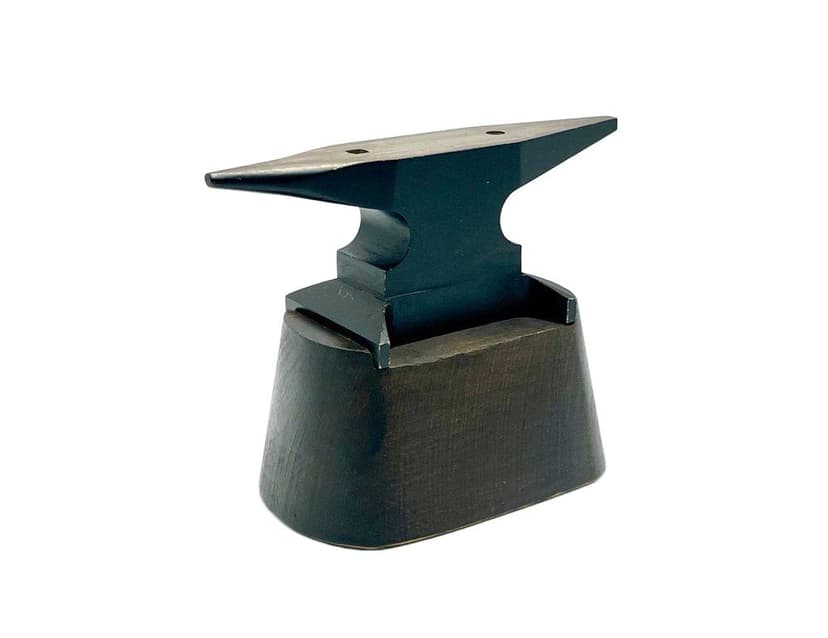 Rzeźba-kowadełko dekoracyjne, czarny brąz, lata 50.