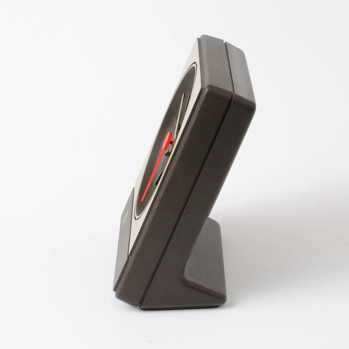 Desk Clock Aachen, dark brown plastic, Germany, 1980s. - 160486