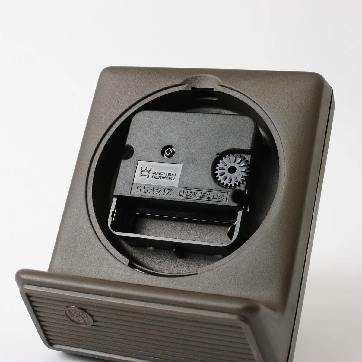 Desk Clock Aachen, dark brown plastic, Germany, 1980s. - 160489