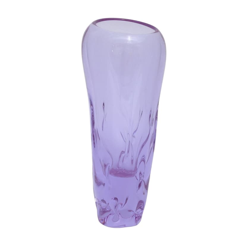 Neodymium Glass Vase, violet, by M. Klinger, Czechoslovakia, 1960s.