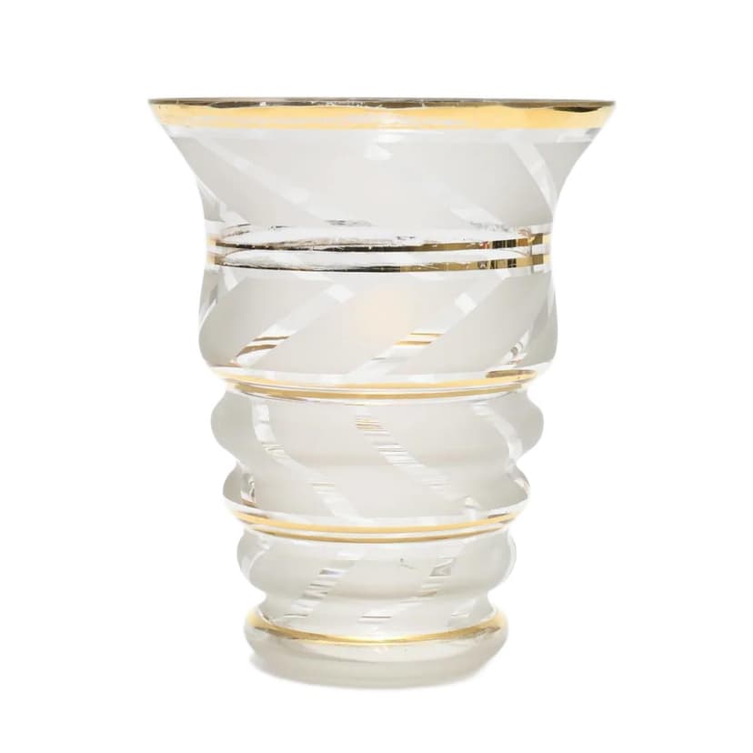 Vase Art Deco, transparent glass, De Rupel, Belgium, 1930s.