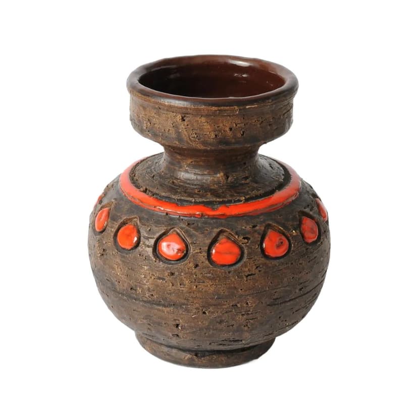 Vase, brown orange, ceramics, Italy, 1960s.