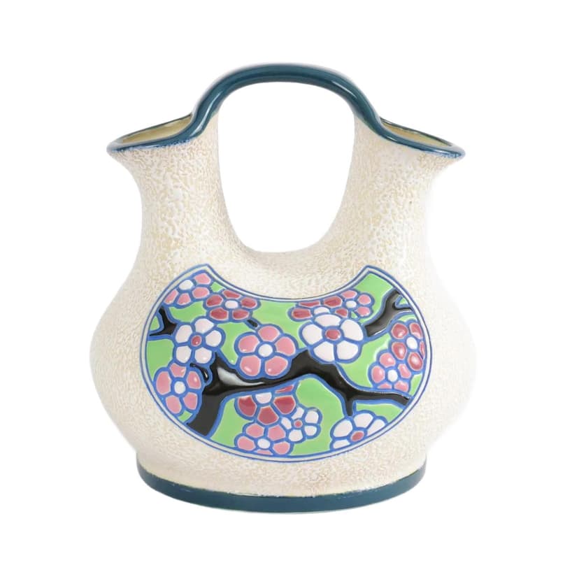 Vase Amphora, ivory, ceramic, Czechoslovakia, 1920s.