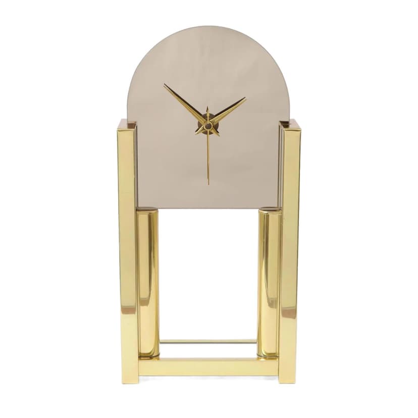 Clock, golden metal, Netherlands, 1980s.