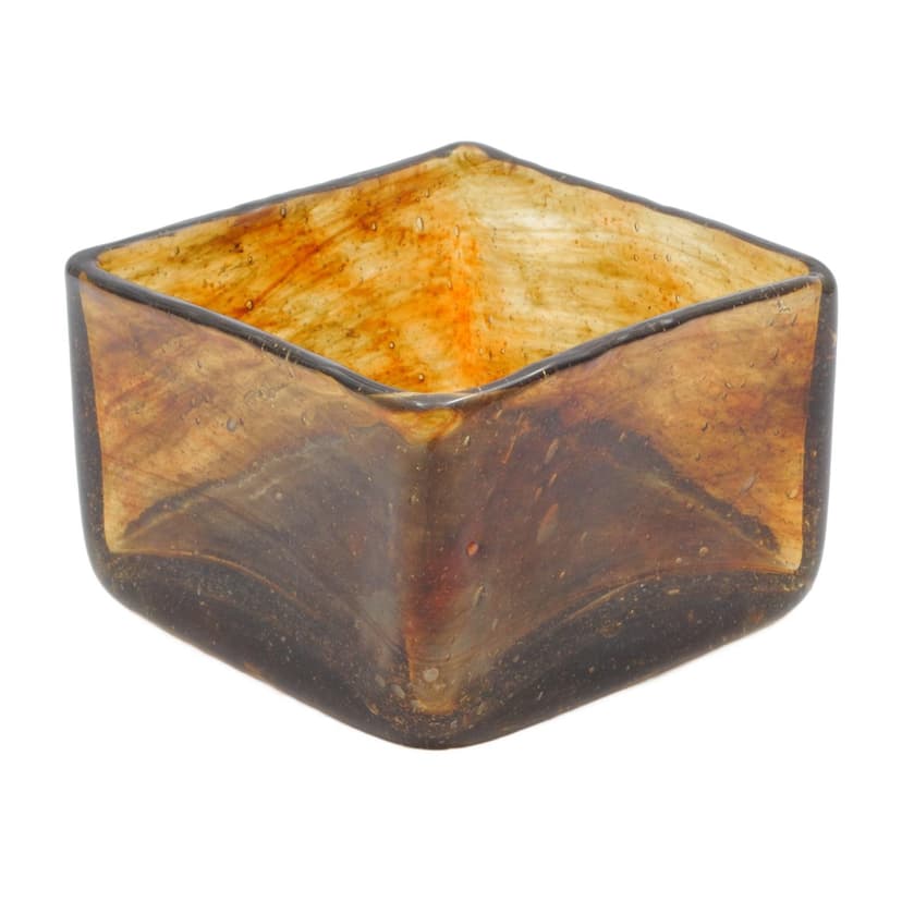 Vase Lava, brown glass, by P. Lütken, Holmegaard, Denmark, 1970s.