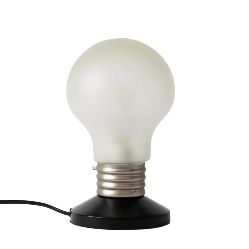 Table lamp, white, frosted glass, metal, Ikea, Sweden, 1990s.