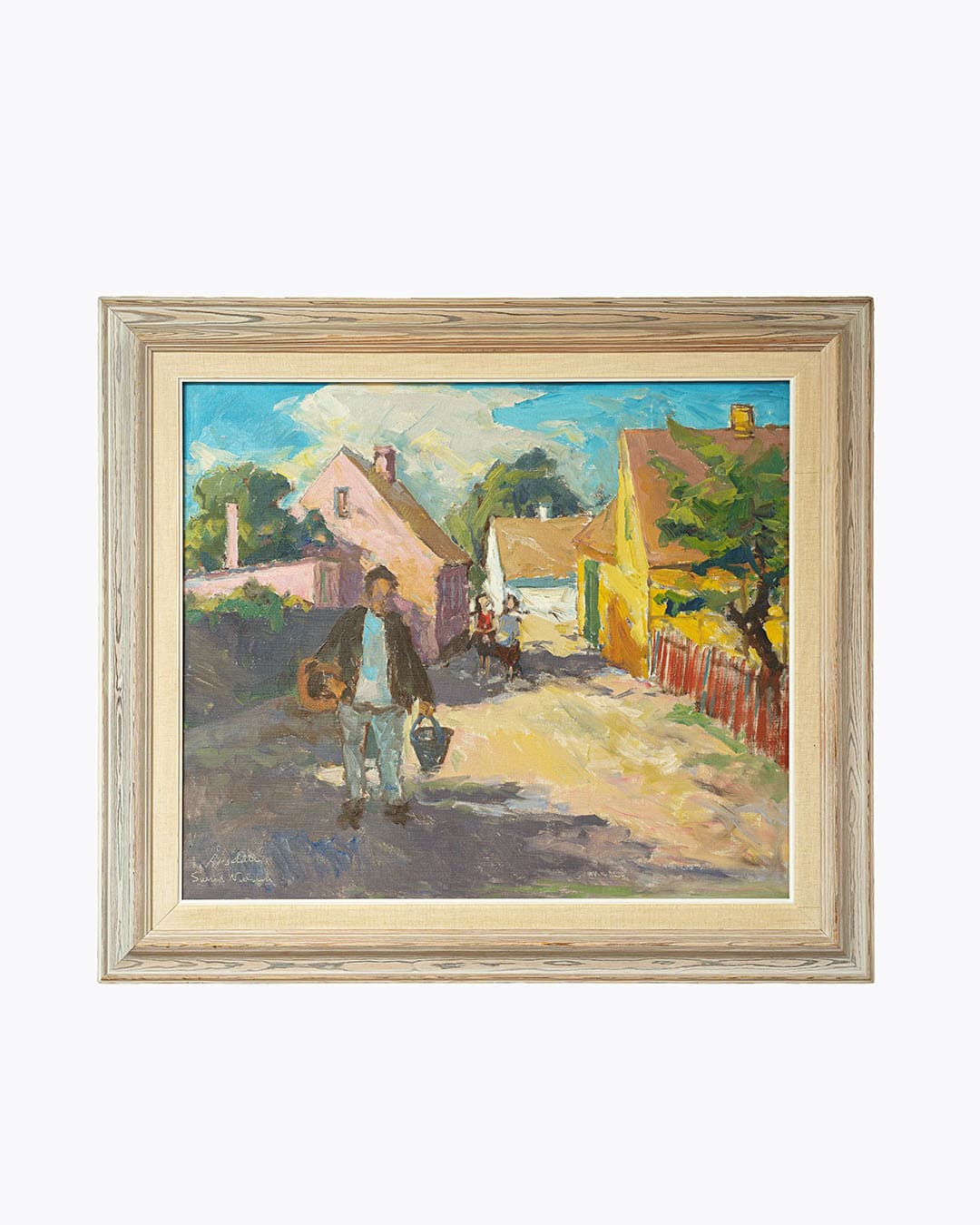 Obraz przedstawiający scenę z życia codziennego na Bornholmie, autor : Svend Nielsen.