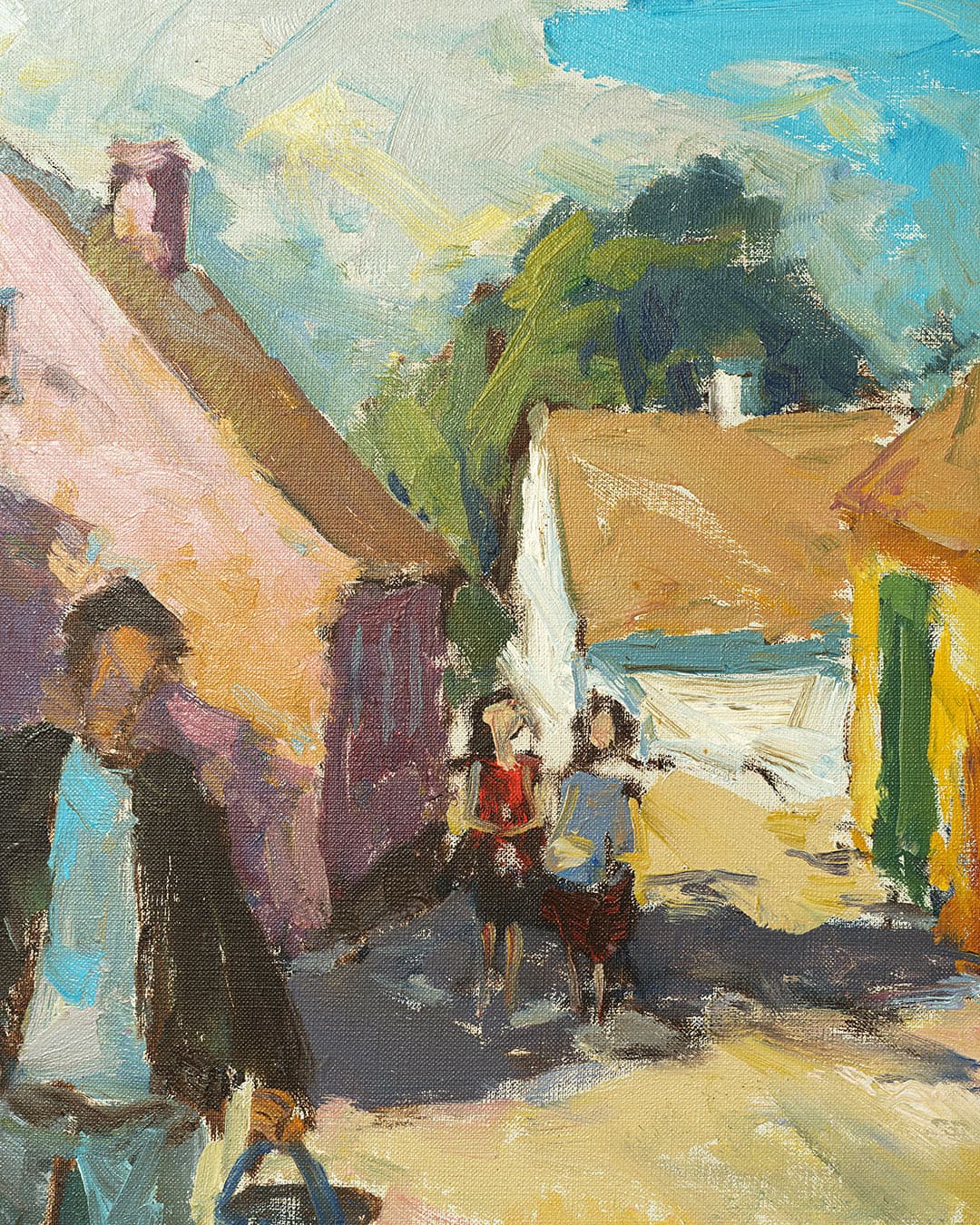 Obraz przedstawiający scenę z życia codziennego na Bornholmie, autor : Svend Nielsen. - 167213