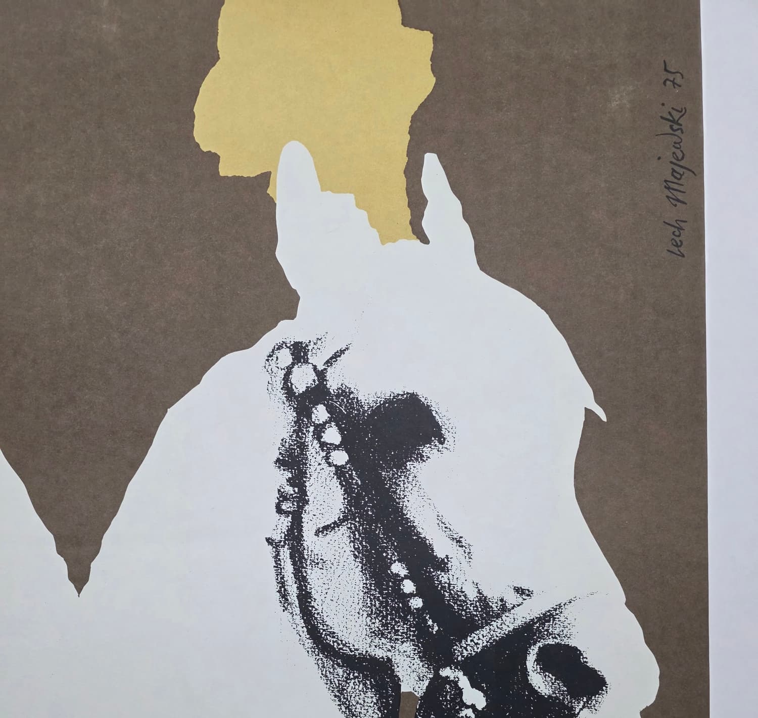 Cyrk two white horses with plumes (Original circus poster), by L. Majewski, 1975 - 173559