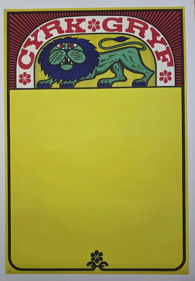CYRK GRYF | Oryginalny plakat cyrkowy | Hubert Hilscher |1968 - WYMIARY