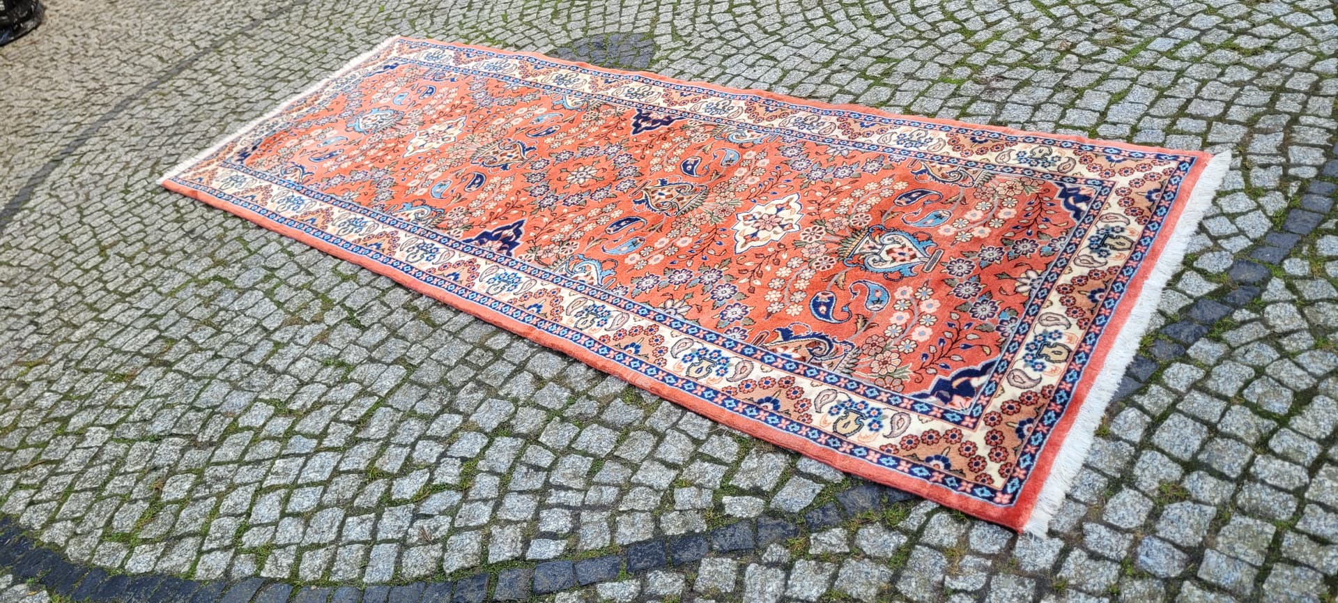 Chodnik Sarough 108x295 cm, czerwony, wełna, Iran, początek XX w. - 180462