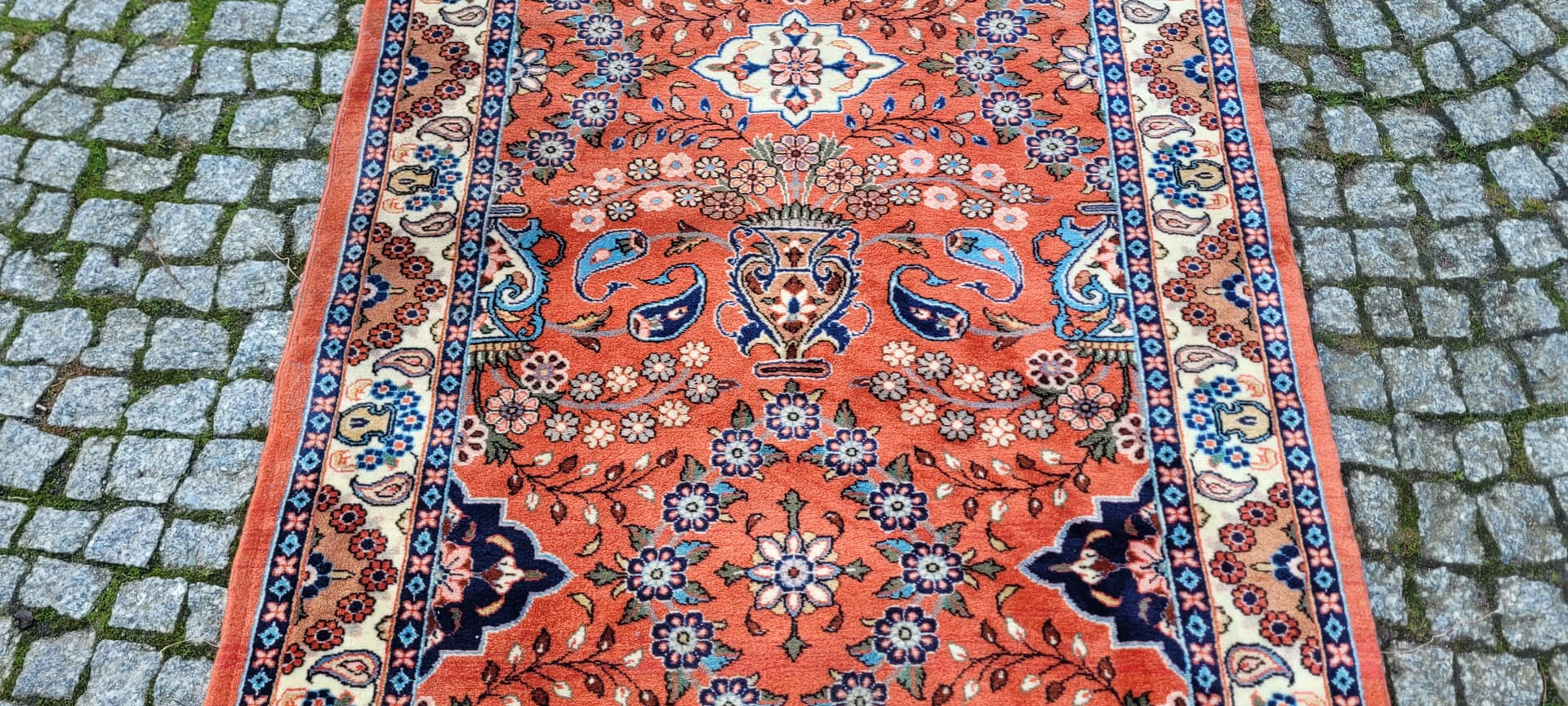 Chodnik Sarough 108x295 cm, czerwony, wełna, Iran, początek XX w. - 180465