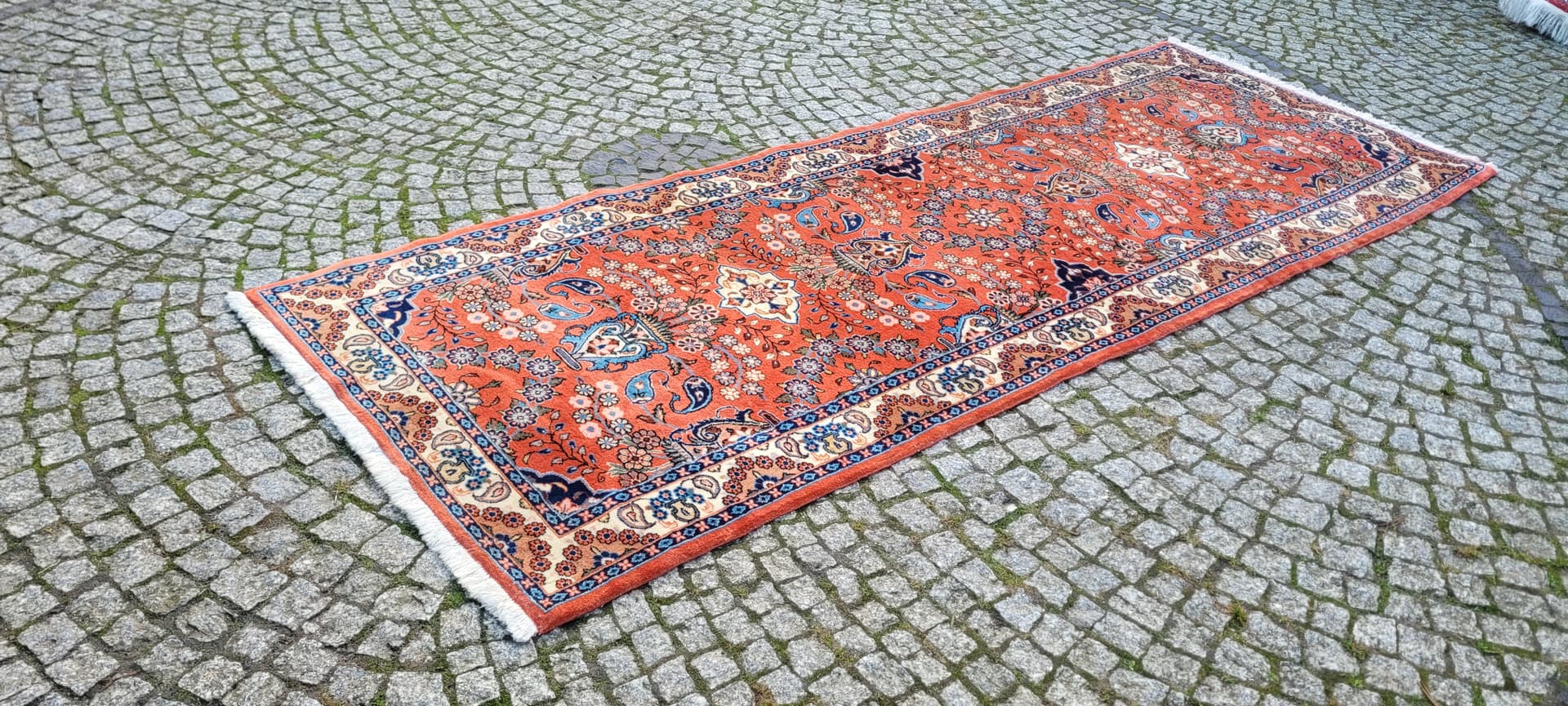 Chodnik Sarough 108x295 cm, czerwony, wełna, Iran, początek XX w. - 180461