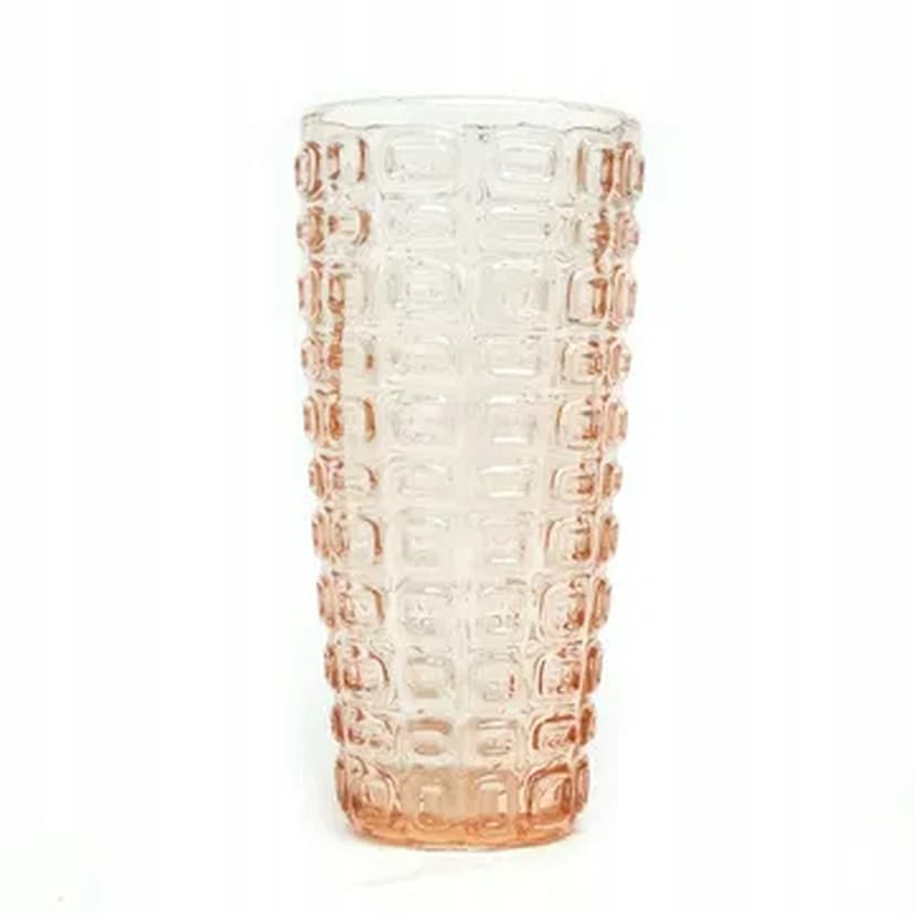 Wazon Wulkany, modernizm, szkło prasowane róż, Ząbkowice, Polska, lata 70.