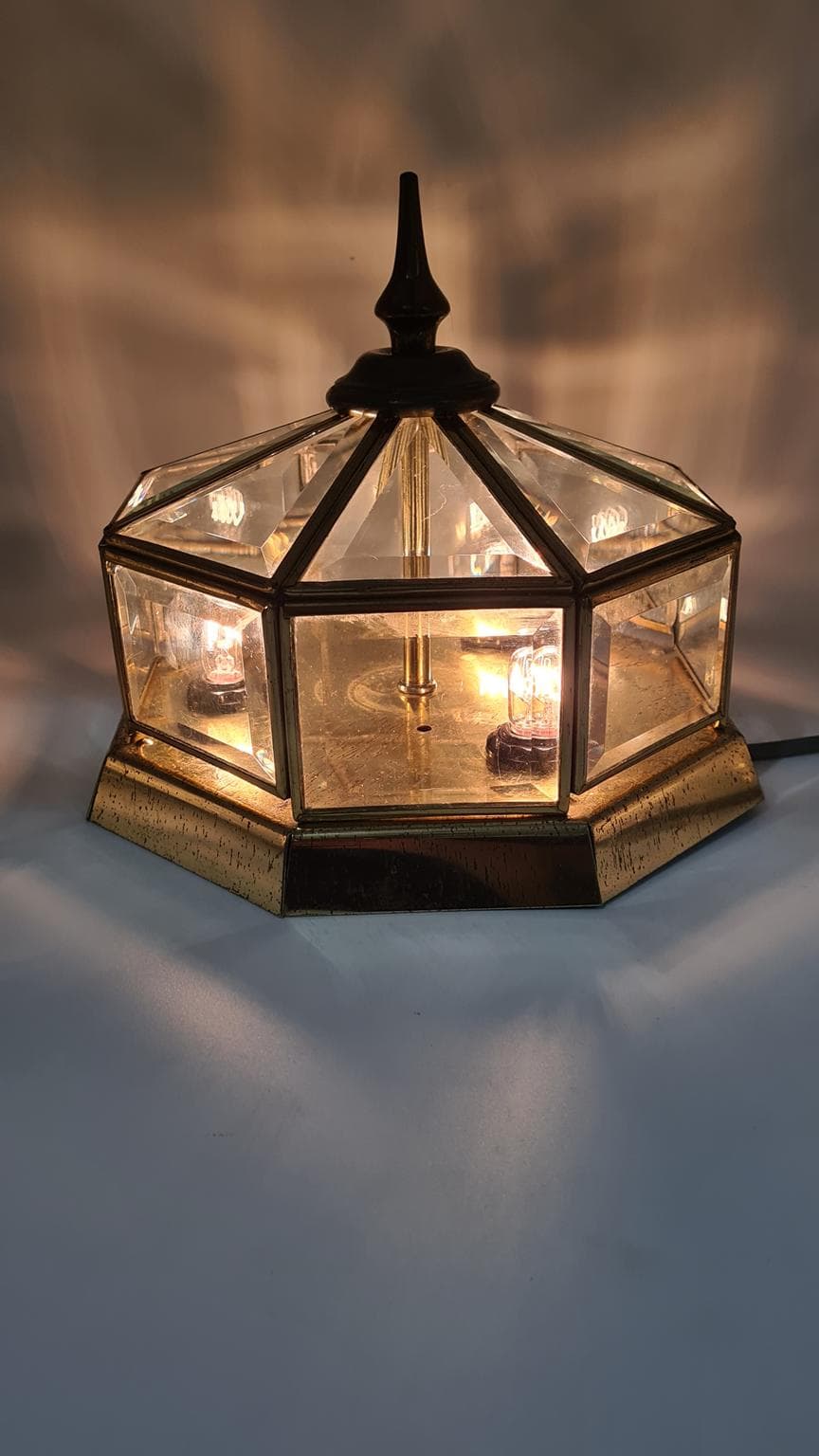 Lampa sufitowa, plafon LUMINAIRE w stylu Hollywood Regency z fazowanego szkła, lata 90 - 182006